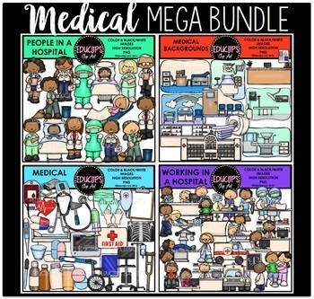 Preview of Medical Clip Art Mega Bundle {Educlips Clipart}
