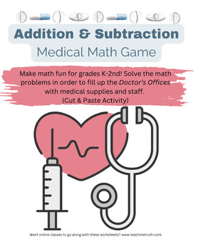 Preview of Interactive Medical Math Cut & Paste Activity Workbook