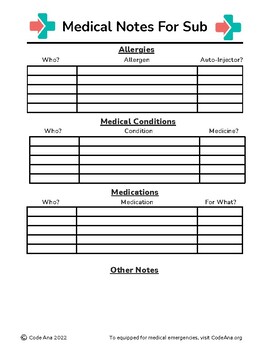 Preview of Medical Note For Substitute