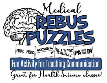 Preview of Medical Rebus Puzzles- Great for teaching Communications in Health Science!