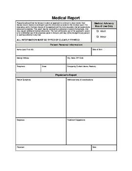 Preview of Medical Report Template