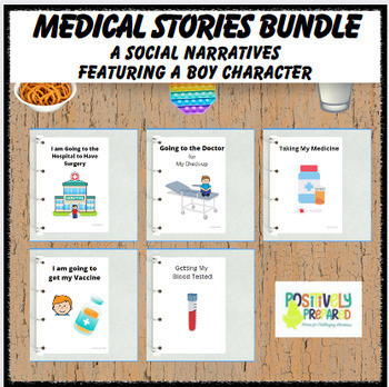 Preview of Medical Social Narrative Bundle - featuring a boy character