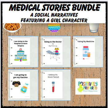 Preview of Medical Social Narrative Bundle - featuring a girl character