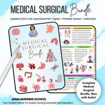Preview of Medical Surgical Bundle fully Hyperlinked With Audio Book | Updated 24-25 | Surg