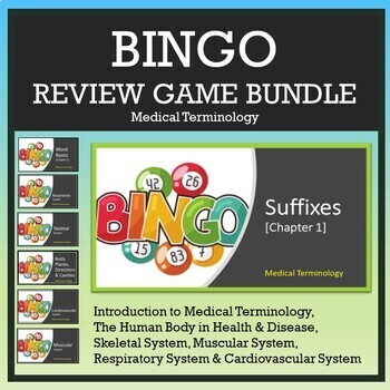 Preview of Medical Terminology: BINGO Review Game Bundle [Six Chapters]