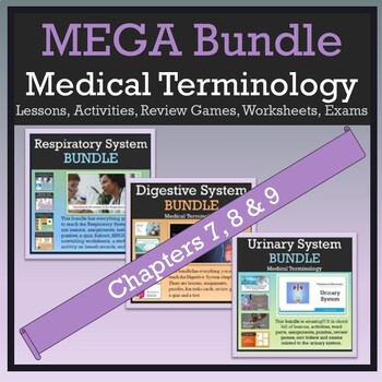 Preview of Medical Terminology: Respiratory, Digestive & Urinary Systems MEGA BUNDLE