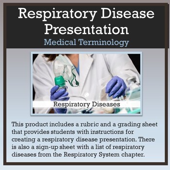 Preview of Medical Terminology: Respiratory Diseases Presentation Assignment