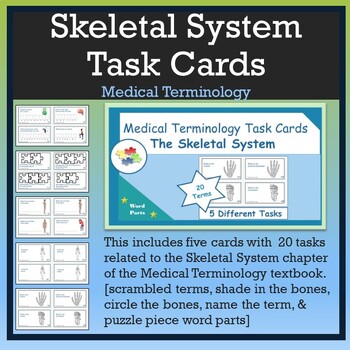 Preview of Medical Terminology: The Skeletal System Fun Task Cards