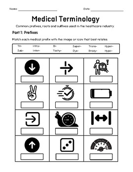 Preview of Medical Terminology Words Parts: Prefixes, Roots and Suffixes