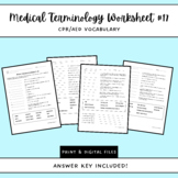 Medical Terminology Worksheet #17: CPR/AED Vocabulary (ADV