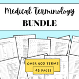Medical Terminology Worksheet BUNDLE (All 17 Worksheets!)