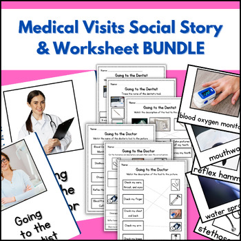 Preview of Medical Visits Social Story & Worksheet Complete BUNDLE