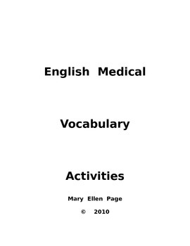 Preview of Medical Vocabulary and Activities (revised)