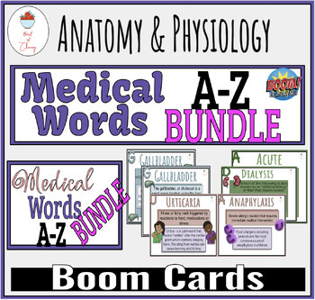 Preview of Medical Words A-Z Boom Card Bundle