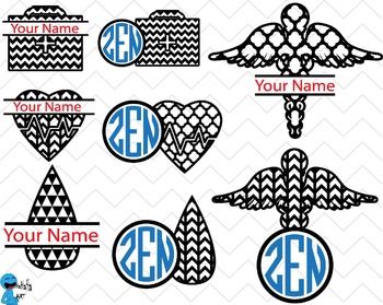 Medical Signs Monogram V2 Cutting Files And Clip Art Digital