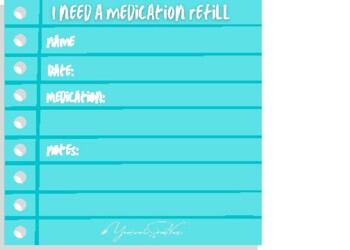 Preview of Medication Refill Note Home - 3 colors
