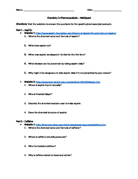 Chemistry Webquest Worksheets Teachers Pay Teachers