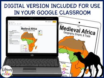 Medieval Africa, Ghana, Mali, and Songhai, Map Activity, Printable &  Digital