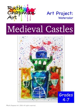 Preview of Medieval Castles: Watercolor Art Lesson for Grades 4-7