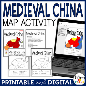 Preview of Medieval China Map Activity | Google Classroom | Printable & Digital