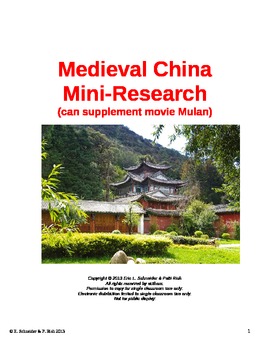 Preview of Medieval China Mini-Research (can supplement the movie Mulan)