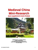 Medieval China Mini-Research (can supplement the movie Mulan)