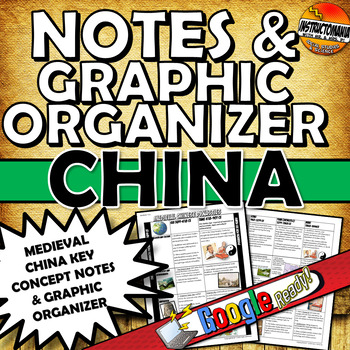 Preview of Medieval China Notes and Graphic Organizer or Worksheet