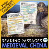 Medieval China Reading Passages Comprehension Questions Mi