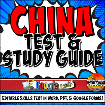 Preview of Medieval China Skills Test & Study Guide Bundle, Editable, Print or Google Forms