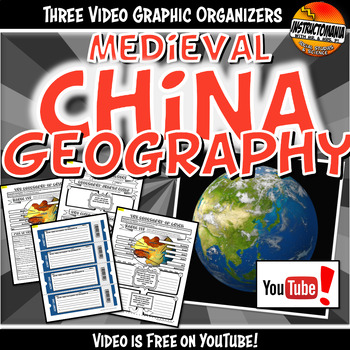 Preview of Medieval China Geography YouTube Video Graphic Organizer Doodle Style Activity