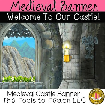 Preview of Medieval Welcome to Our Castle Motivational Classroom Banner Printable No Prep