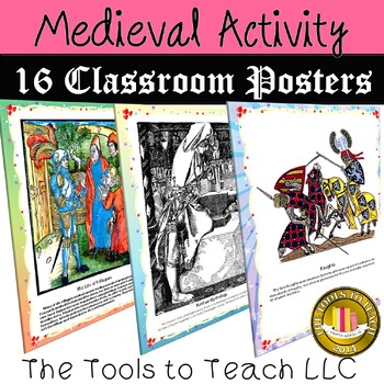 Preview of Medieval Informational Text Classroom Learning Posters Activity No Prep