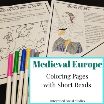 Preview of Medieval Coloring Pages with Short Reads