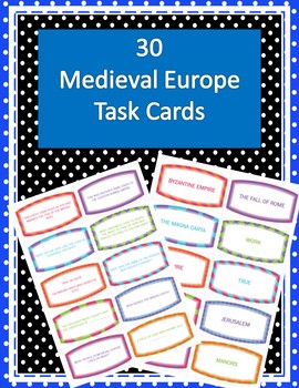 Preview of Medieval Europe- 30 Task Cards