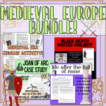 Preview of Medieval Europe BUNDLE!- Black Death, Joan of Arc, Fall of Rome, Jigsaw Activity