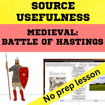 Preview of Medieval Europe - Battle of Hastings  Source Usefulness skills Worksheet