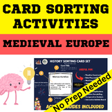 Medieval Europe History Card Sorting Activity - PDF and Digital