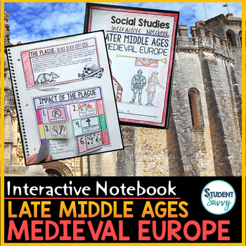 Preview of Medieval Europe Late Middle Ages Interactive Notebook Worksheets Activities