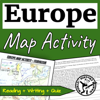 Preview of Medieval Europe Map & Reading Activity - Middle Ages Geography