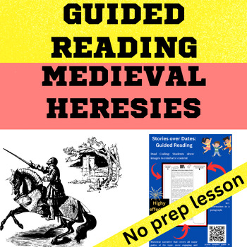 Preview of Medieval Europe - Medieval Heresies  Guided Reading worksheet digital & slides