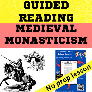 Preview of Medieval Europe - Medieval Monasticism Guided Reading worksheet digital & slides