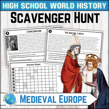 Preview of Medieval Europe Scavenger Hunt Activity for High School World History
