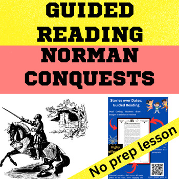 Preview of Medieval Europe - The Norman Conquests Guided Reading Worksheet, slides, digital