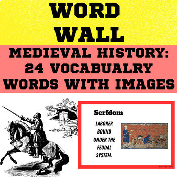 Preview of Medieval Europe - Vocabulary Word Wall + Digital Frayer Model Template