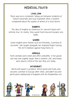 Preview of Medieval Times Fun Facts Printables