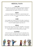 Medieval Times Fun Facts Printables