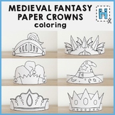 Medieval Fantasy Paper Crowns Headband Hat Printable Color