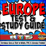 Medieval, Feudal Europe Skills Test & Study Guide Editable