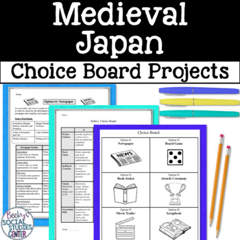 Preview of Medieval Feudal Japan Shogun Samurai Choice Board Projects