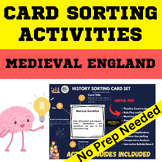 Medieval England History Card Sorting Activity - PDF and Digital